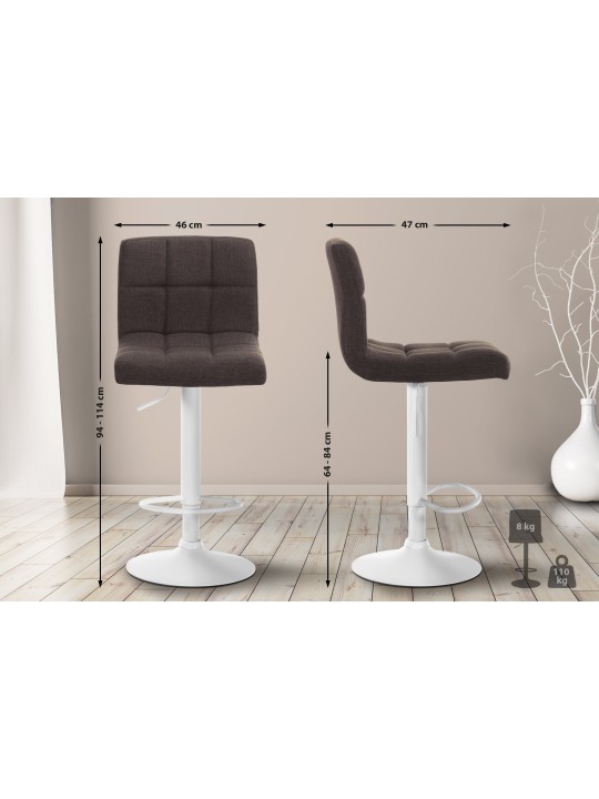 Taburete de bar Calma tela, marrón