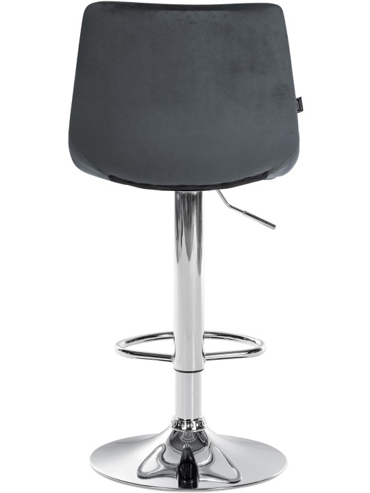 Taburete de bar Jerry Terciopelo Cromo, gris oscuro