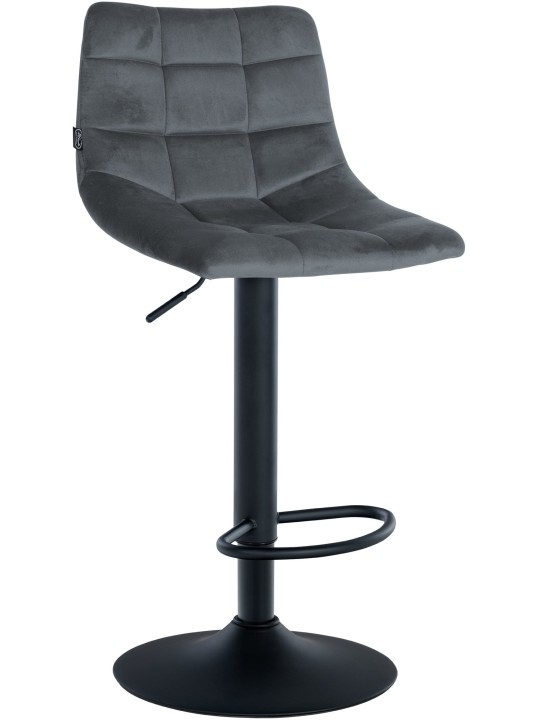 Taburete de bar Jerry terciopelo, gris oscuro Taburete de bar Jerry terciopelo, gris oscuro