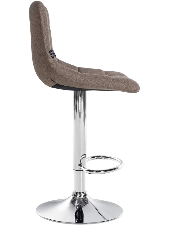Taburete de bar Jerry tela cromo, taupe Taburete de bar Jerry tela cromo, taupe