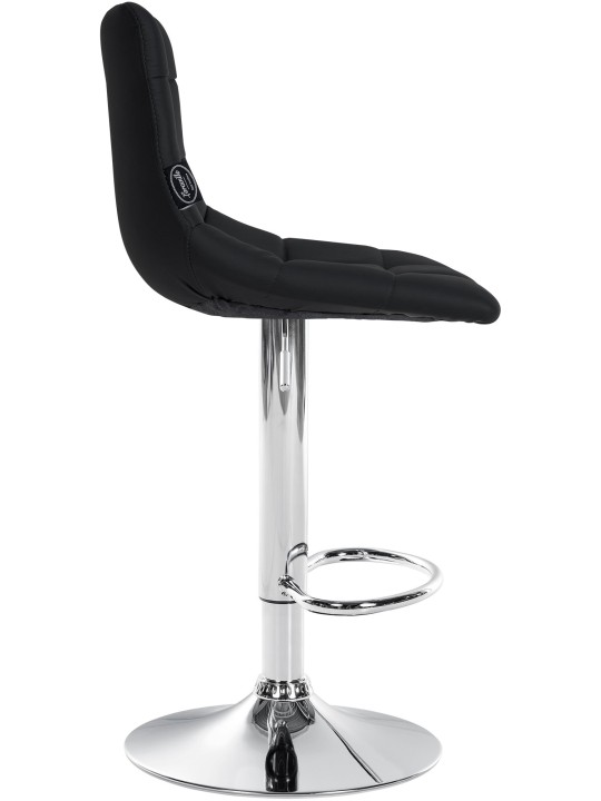 Taburete de bar Jerry piel sintética cromado, negro