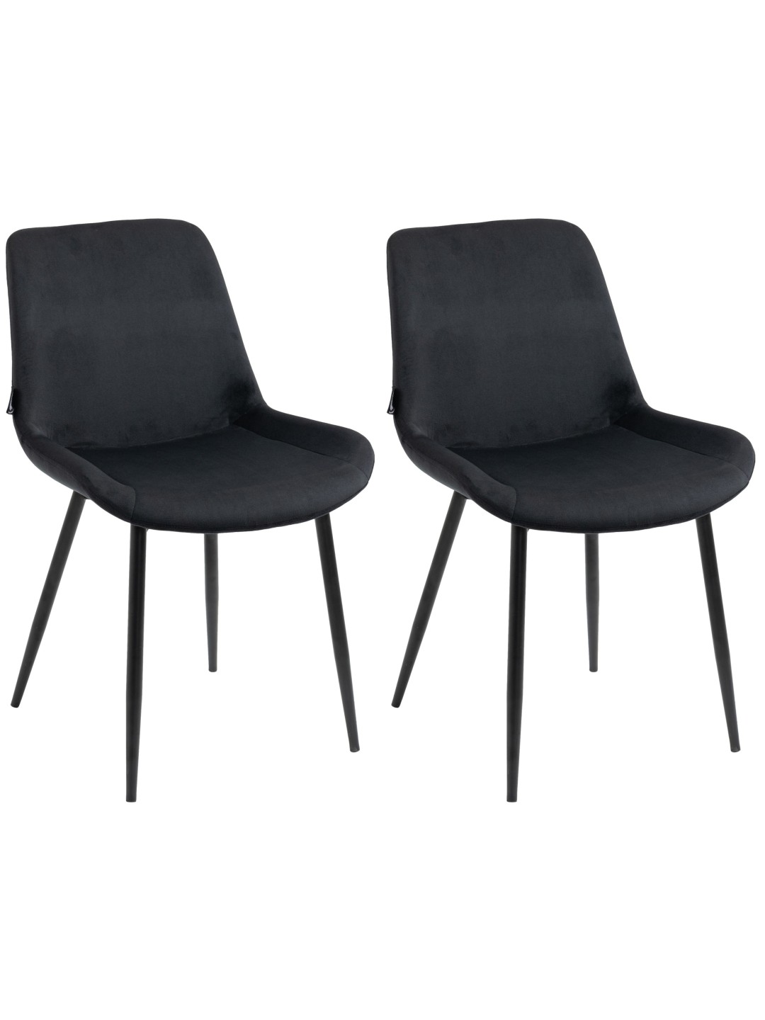 Juego de 2 sillas de comedor Victoria terciopelo, negro