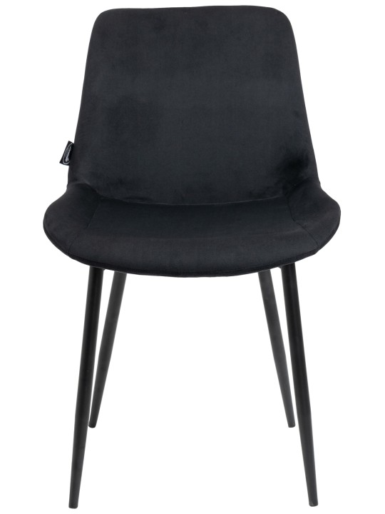 Juego de 2 sillas de comedor Victoria terciopelo, negro