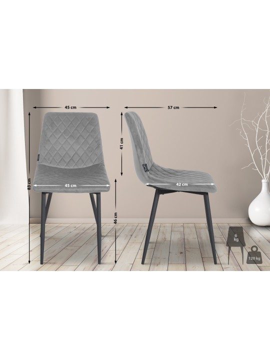 Silla Telde terciopelo, gris Silla Telde terciopelo, gris