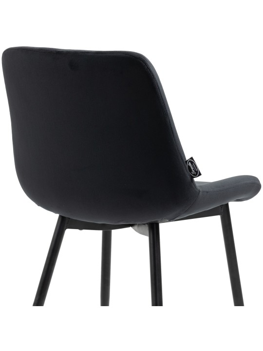 Juego de 2 sillas de comedor Victoria terciopelo, negro