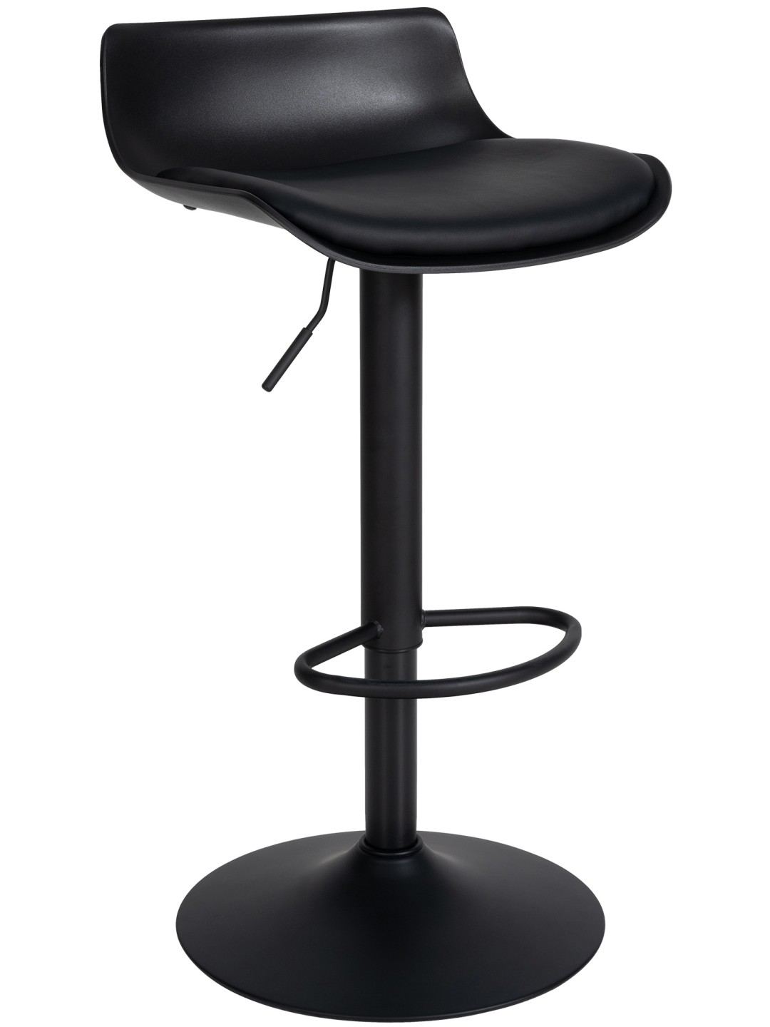 Taburete de bar Aveiro piel sintética, negro