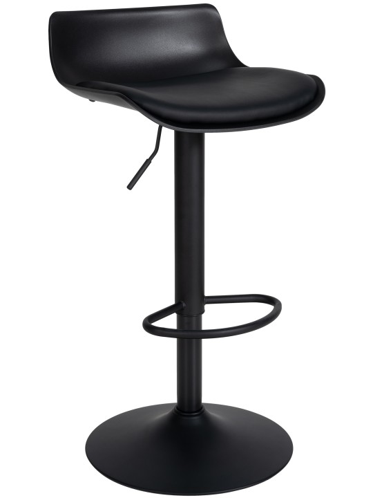 Juego de 2 taburetes de bar Aveiro piel sintética, negro