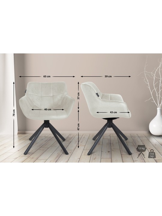 Silla Westport Terciopelo, crema Silla Westport Terciopelo, crema