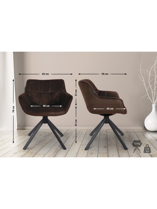 Silla Westport Terciopelo, marrón