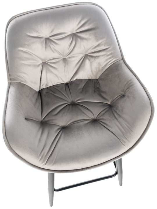 Taburete de bar Gibson 76 terciopelo, gris