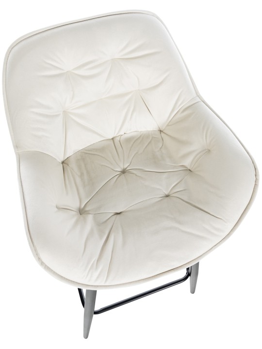 Juego de 2 taburetes de bar Gibson 76 terciopelo, crema