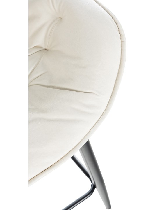 Juego de 2 taburetes de bar Gibson 76 terciopelo, crema