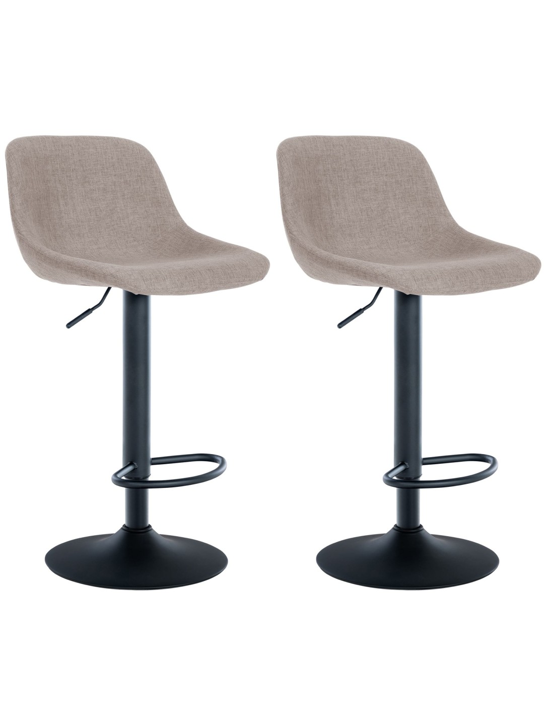 Juego de 2 taburetes de bar tela loft, taupe