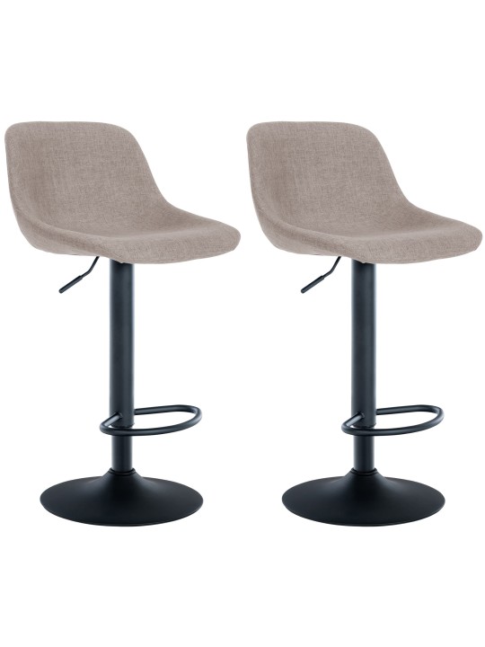Juego de 2 taburetes de bar tela loft, taupe