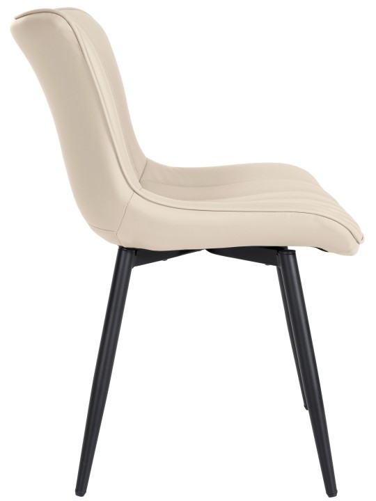 Silla Largo símil piel, crema