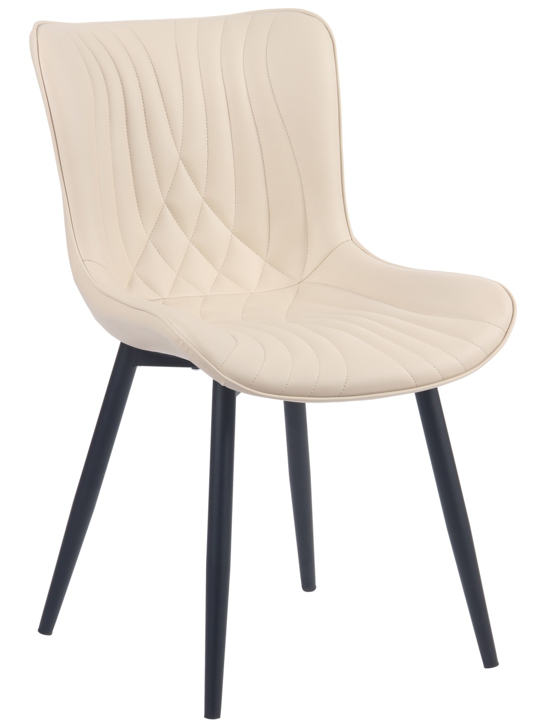 Silla Brady símil piel, crema