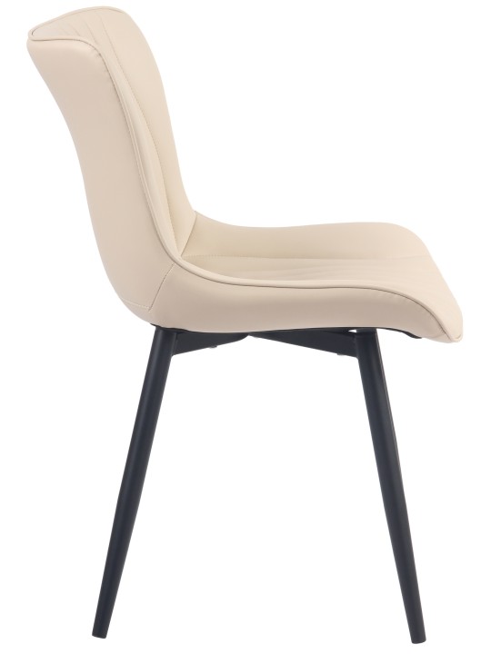 Silla Brady símil piel, crema