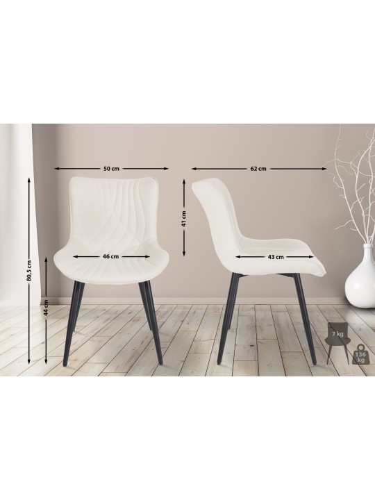 Silla Brady terciopelo, crema Silla Brady terciopelo, crema