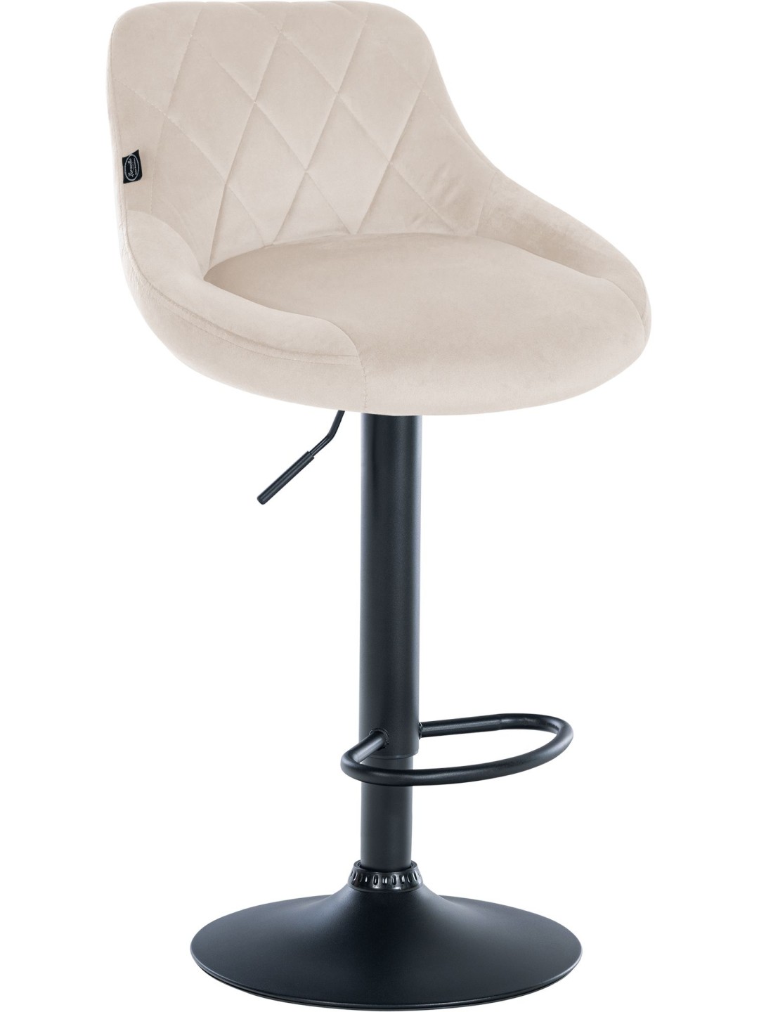 Taburete de bar Lazio terciopelo, crema