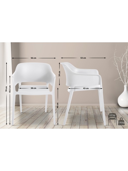 Silla apilable Puebla, blanco Silla apilable Puebla, blanco