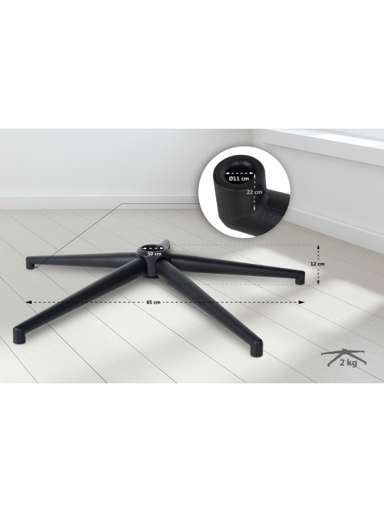 Cruz de pie angular 65, negro
