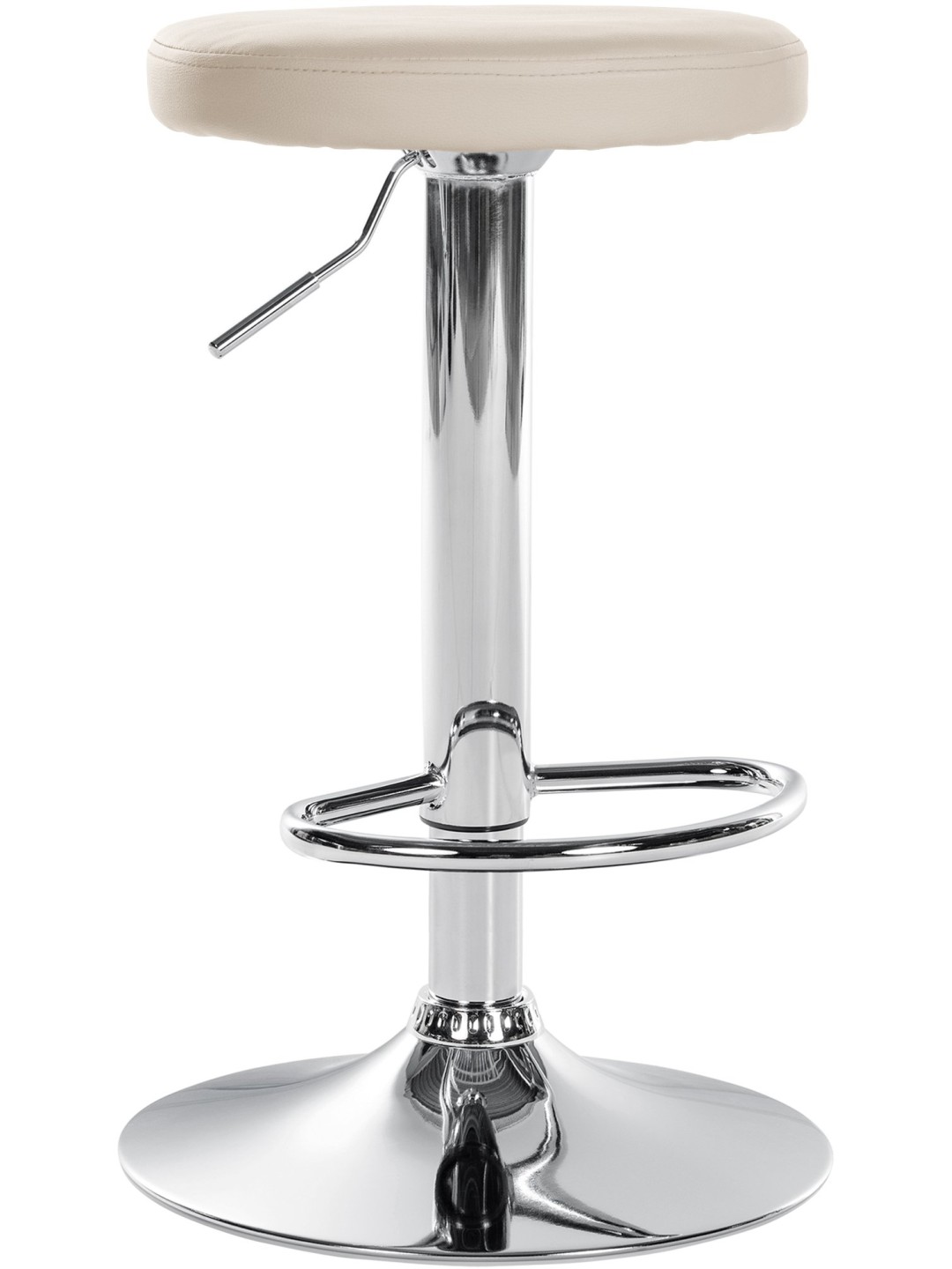 Taburete de bar Ponte piel sintética cromado, crema