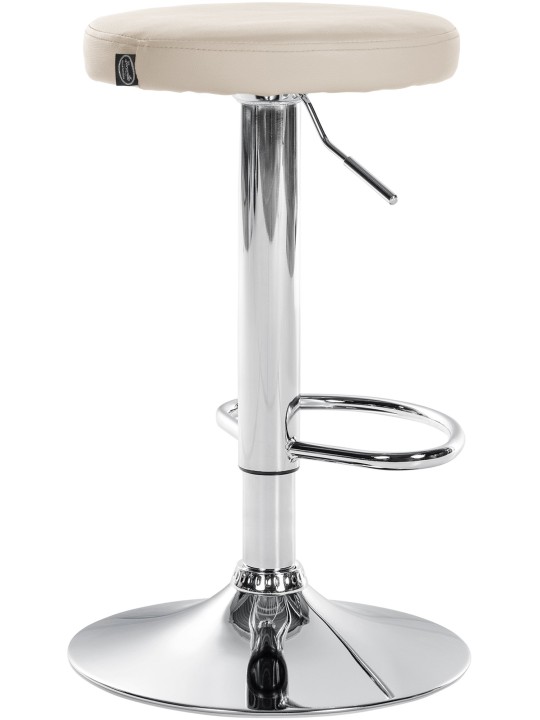 Taburete de bar Ponte piel sintética cromado, crema Taburete de bar Ponte piel sintética cromado, crema