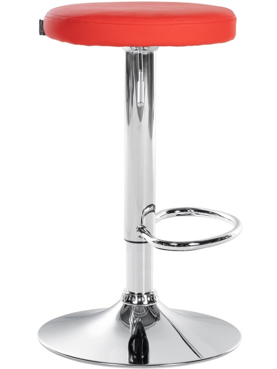 Taburete de bar Ponte piel sintética cromado, rojo