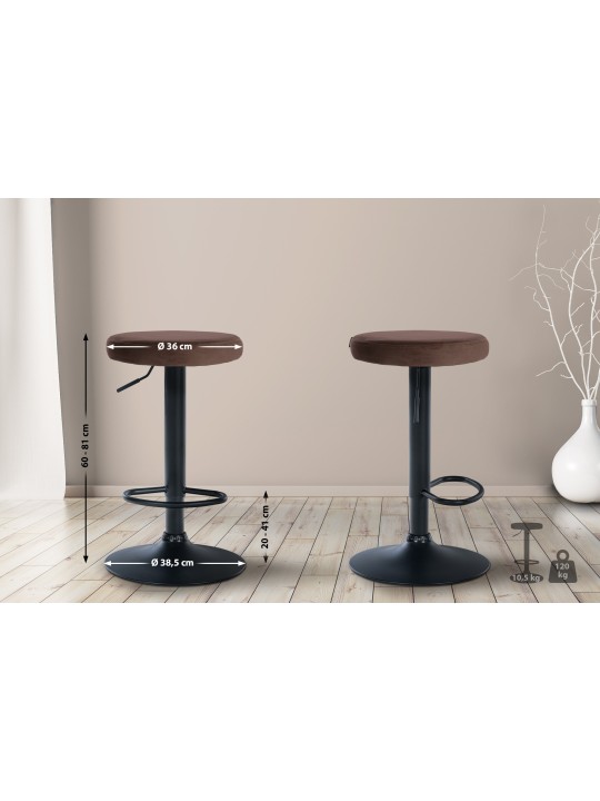 Taburete de bar Ponte terciopelo, marrón Taburete de bar Ponte terciopelo, marrón