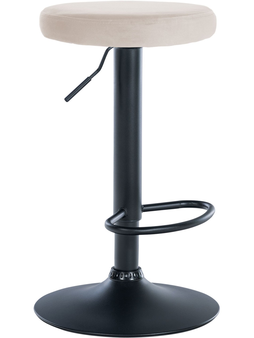 Taburete de bar Ponte terciopelo, crema