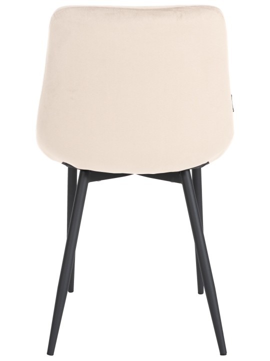 Silla de comedor Victoria terciopelo, crema