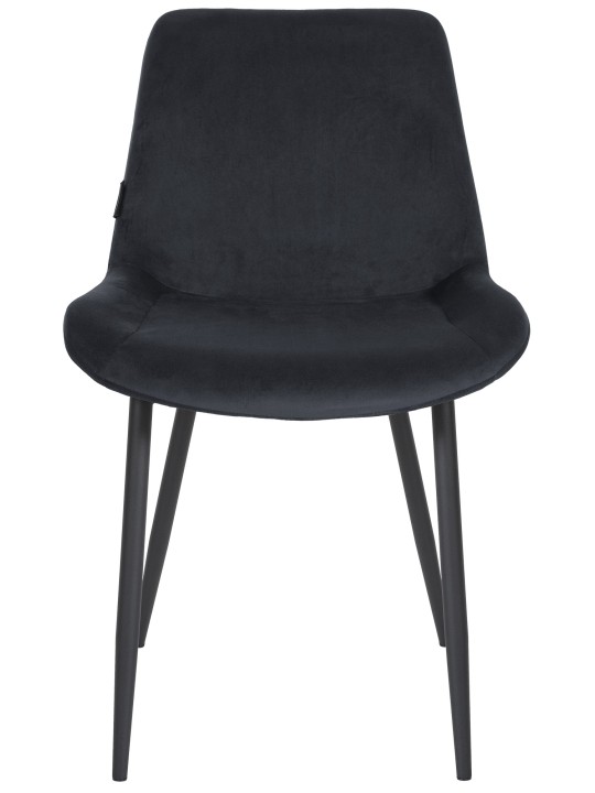 Silla de comedor Victoria terciopelo, negro