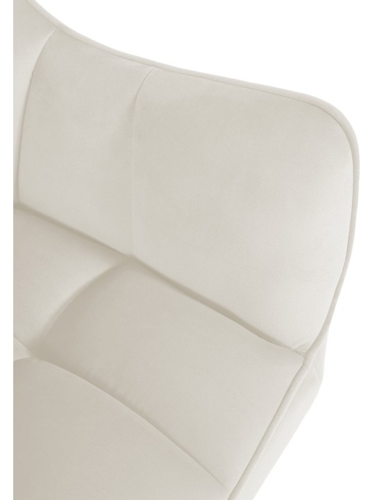Silla de comedor columpio de terciopelo, crema