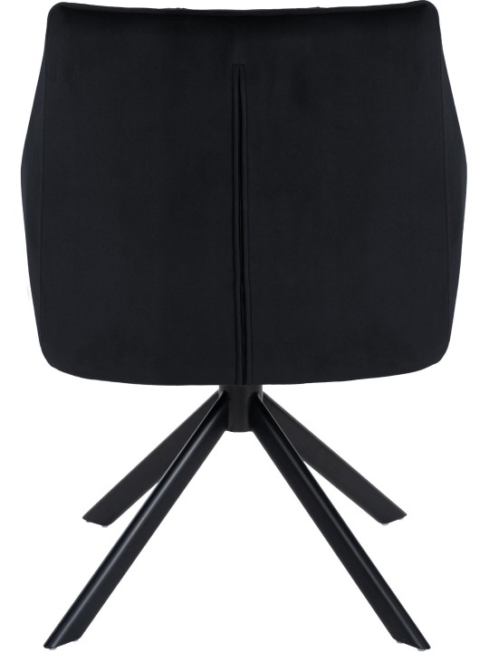 Silla de comedor columpio de terciopelo, negro