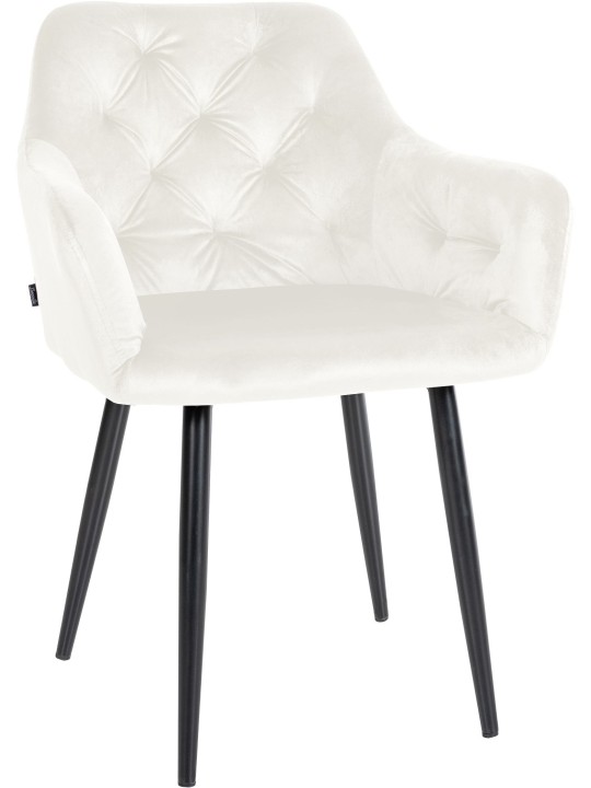 Silla de comedor de terciopelo Stanley, crema