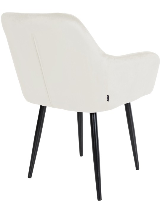 Silla de comedor de terciopelo Stanley, crema