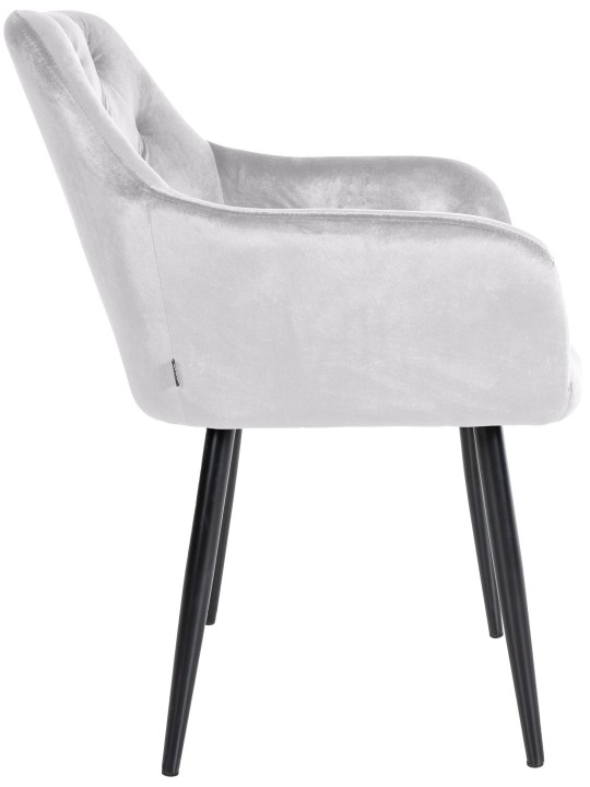 Silla de comedor de terciopelo Stanley, gris