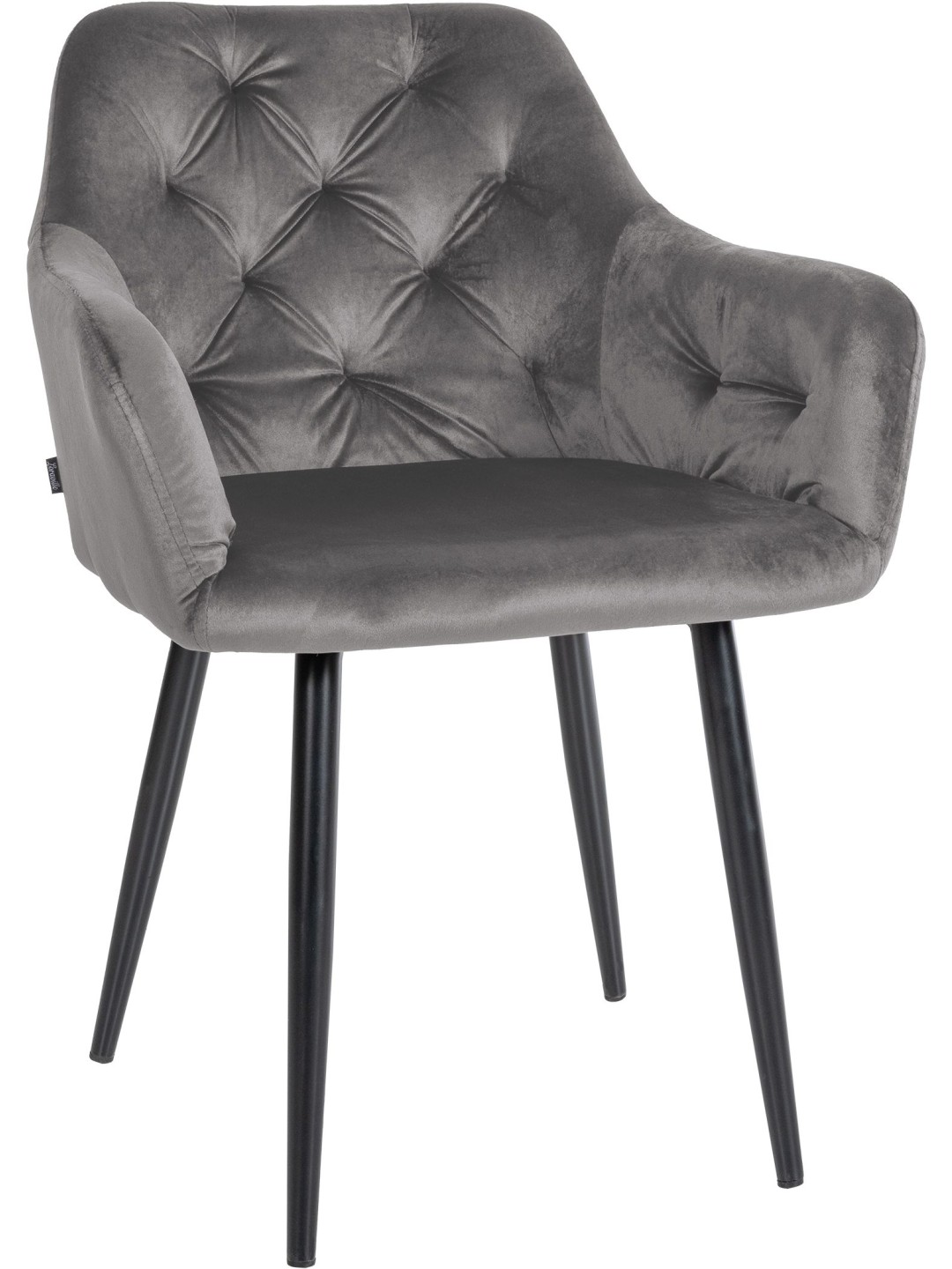 Silla de comedor de terciopelo Stanley, gris oscuro