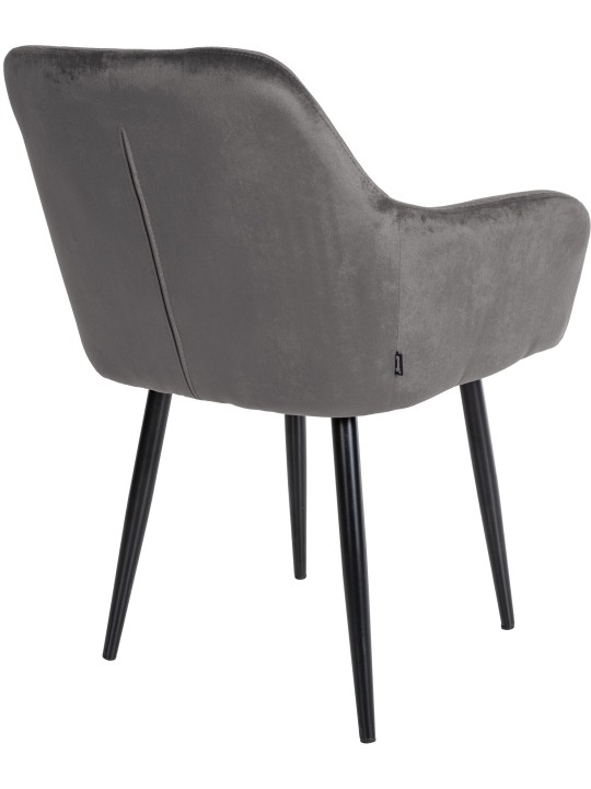 Silla de comedor de terciopelo Stanley, gris oscuro