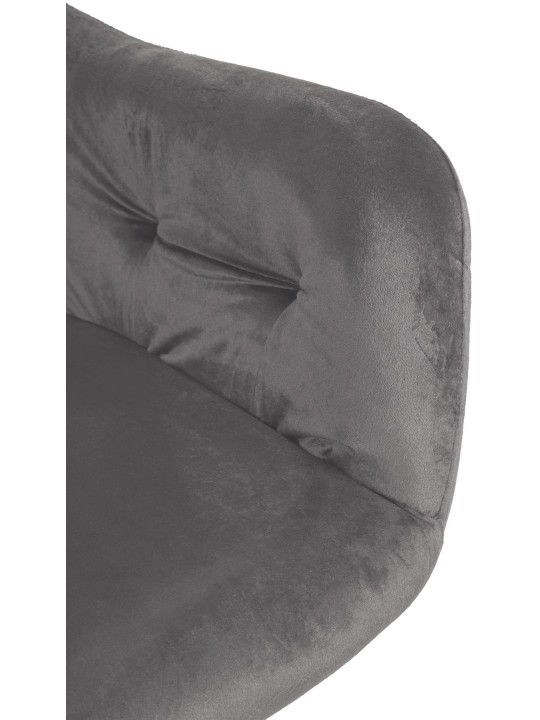 Silla de comedor de terciopelo Stanley, gris oscuro