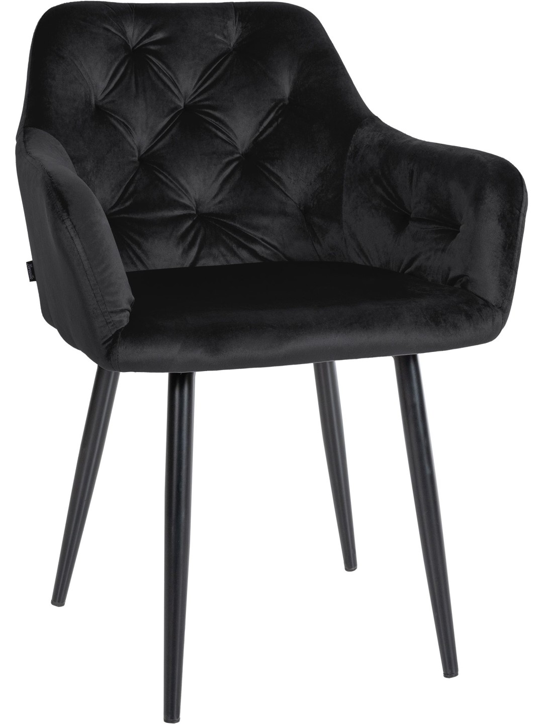 Silla de comedor de terciopelo Stanley, negro