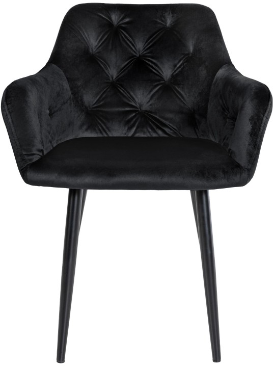 Silla de comedor de terciopelo Stanley, negro