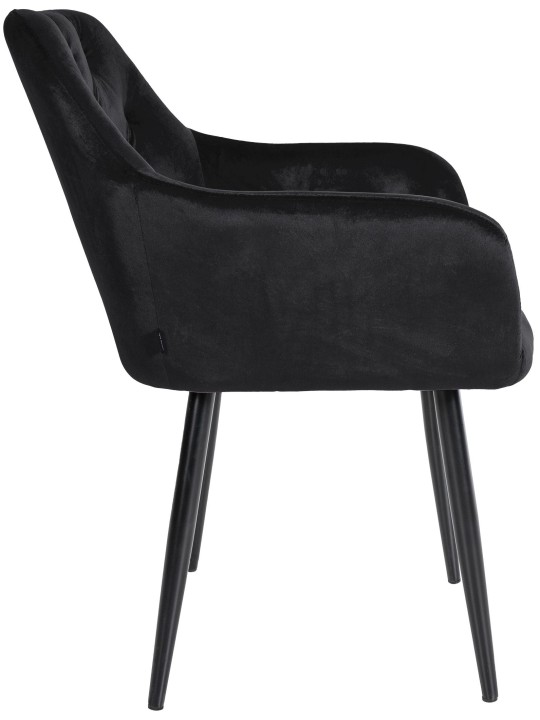 Silla de comedor de terciopelo Stanley, negro