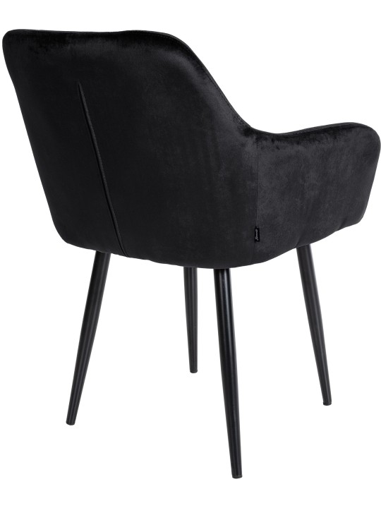 Silla de comedor de terciopelo Stanley, negro