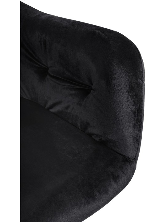 Silla de comedor de terciopelo Stanley, negro