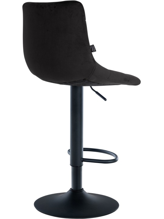 Juego de 2 taburetes de bar Jerry terciopelo, negro