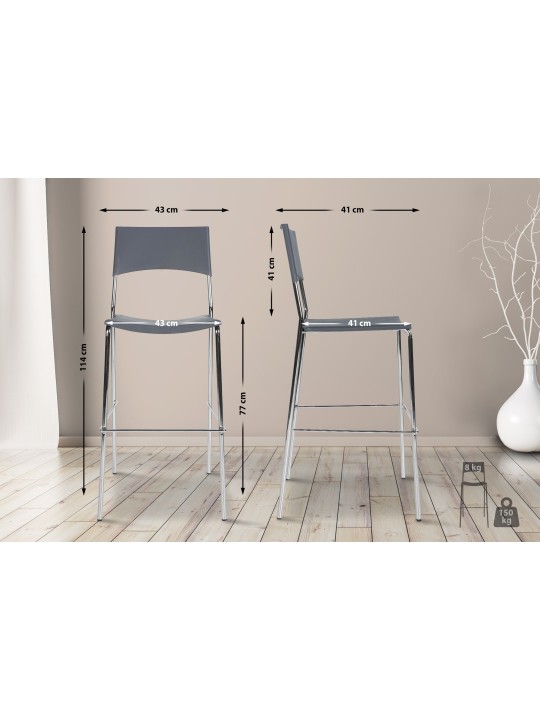 Taburete de bar Génova, gris