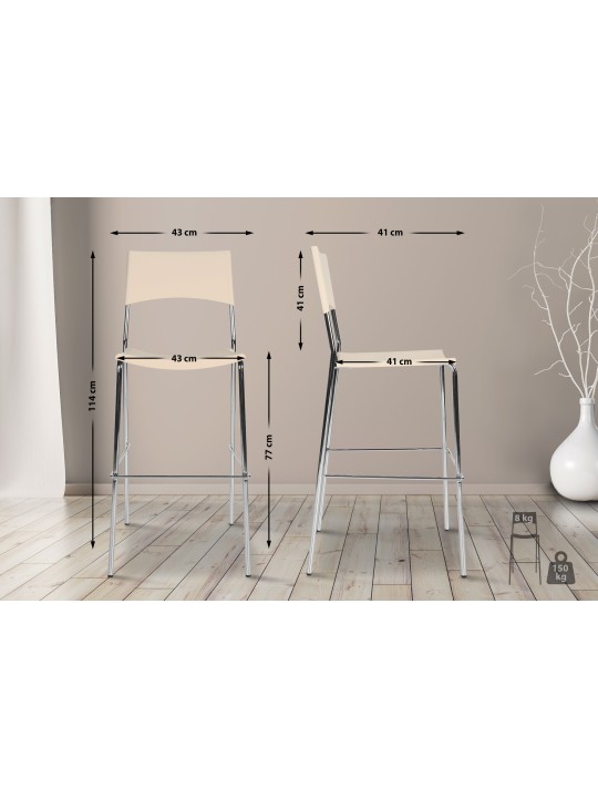 Taburete de bar Génova, crema