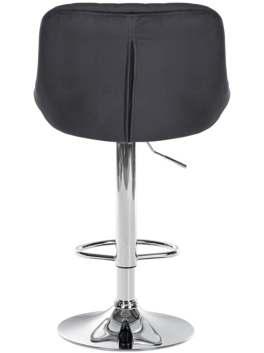 Juego de 2 taburetes de bar Lazio terciopelo cromado, gris oscuro