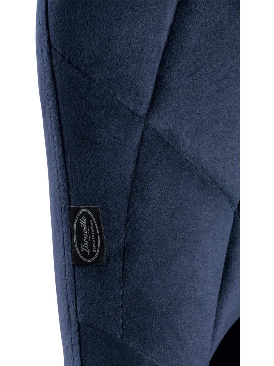 Juego de 2 taburetes de bar Lazio terciopelo, azul Juego de 2 taburetes de bar Lazio terciopelo, azul